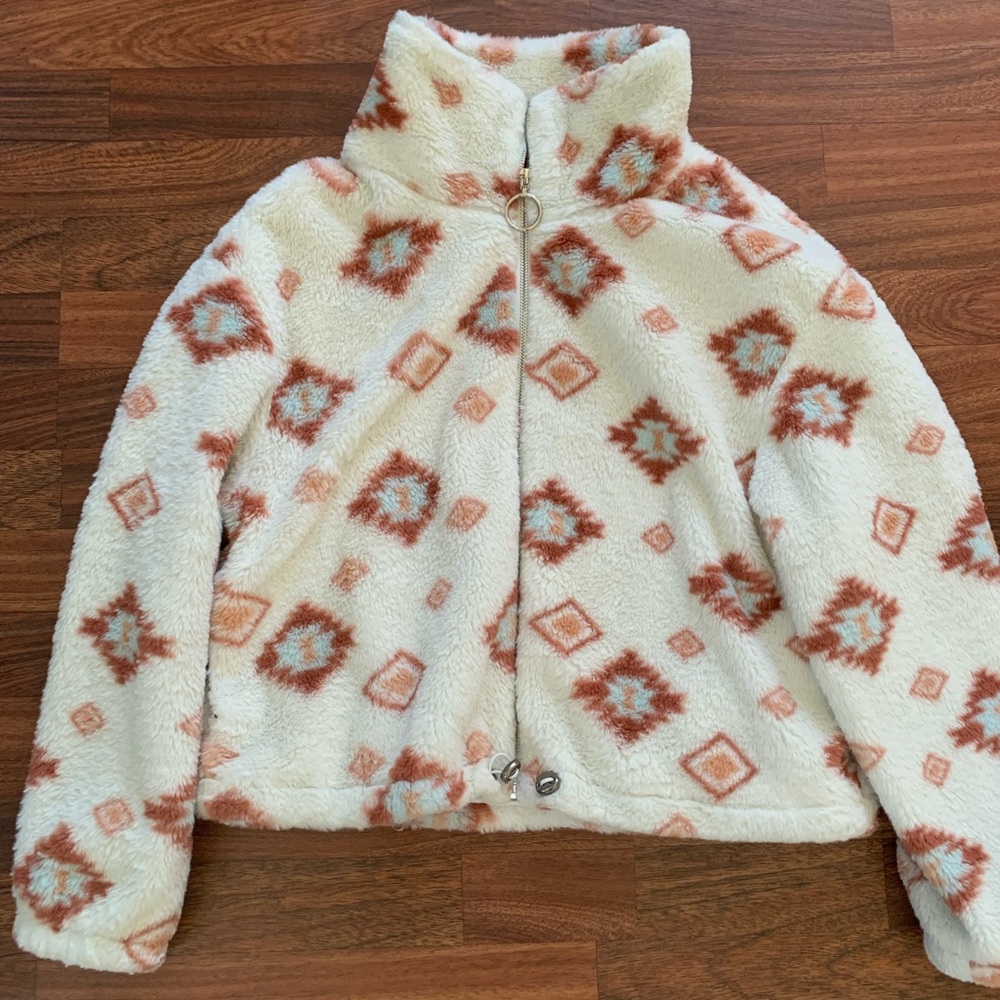 KYOYO Aztec Print Fluffy Jacket Size S